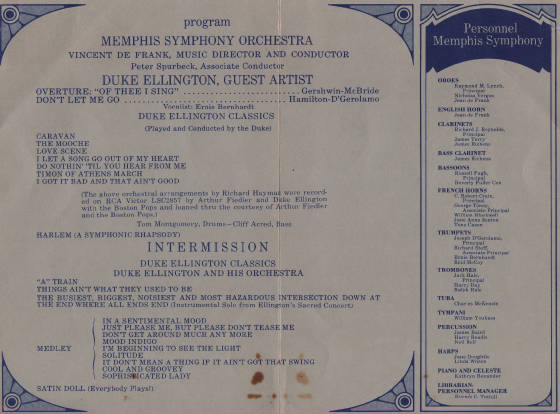 Duke Ellington in Memphis, Tennessee 1969