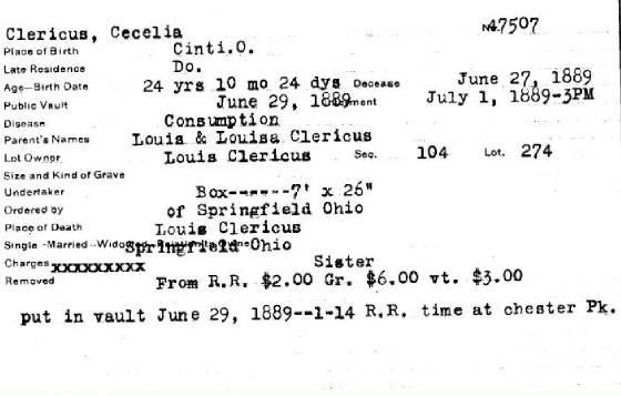 Interment Details