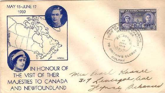 Newfoundland FDC 1939 St John's