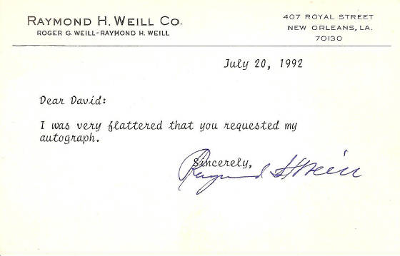 Raymond H. Weill autograph