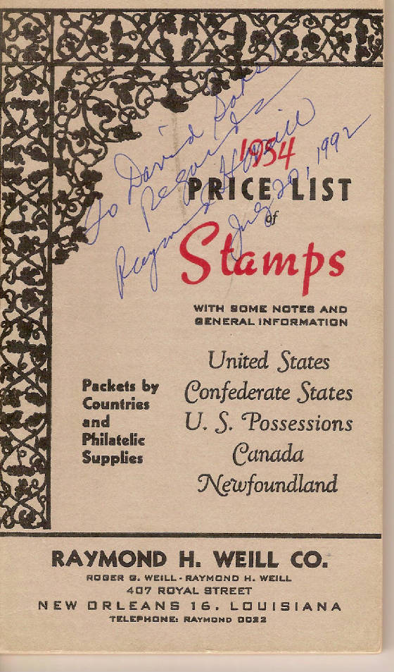 Raymond H. Weill Stamp Catalog