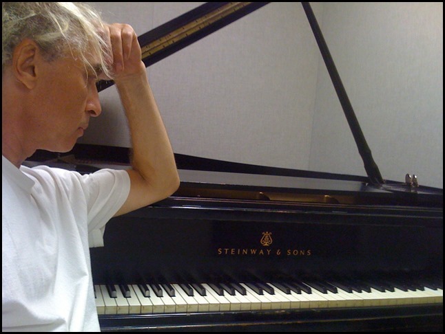 David Saks at his Steinway